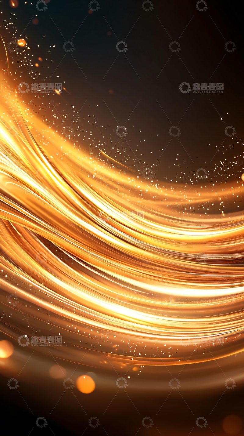 高清大图下载【趣麦麦图】金色光带动态壁纸
