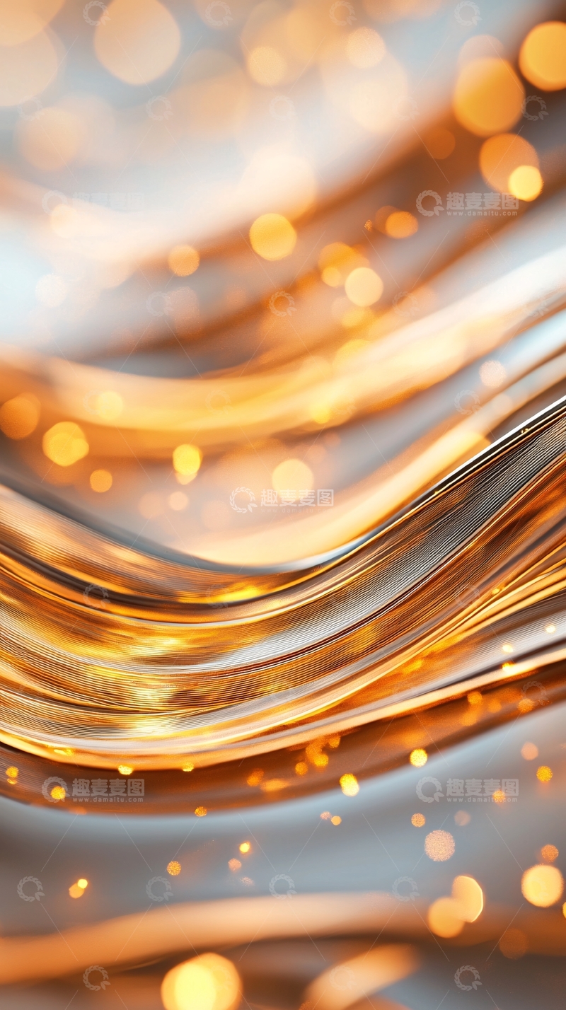 高清大图下载【趣麦麦图】金色光晕流动背景