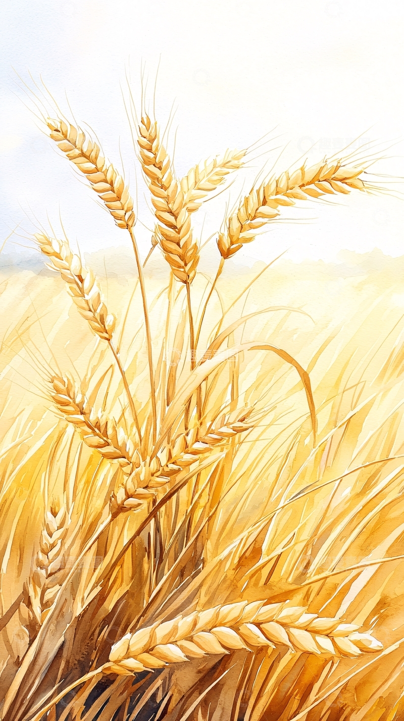 高清大图下载【趣麦麦图】金色麦穗丰收景象