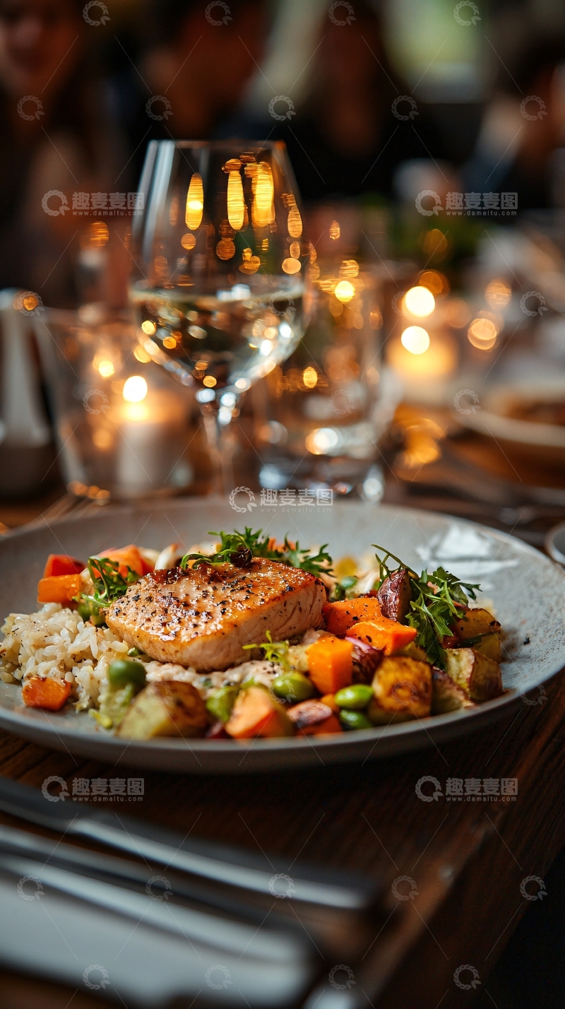 高清大图下载【趣麦麦图】烛光晚餐餐桌美食场景