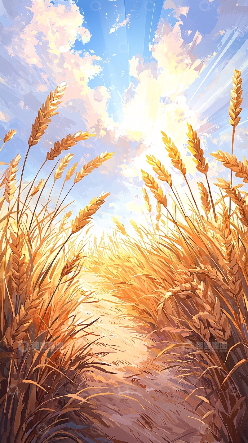 高清大图下载【趣麦麦图】金色麦田下的阳光