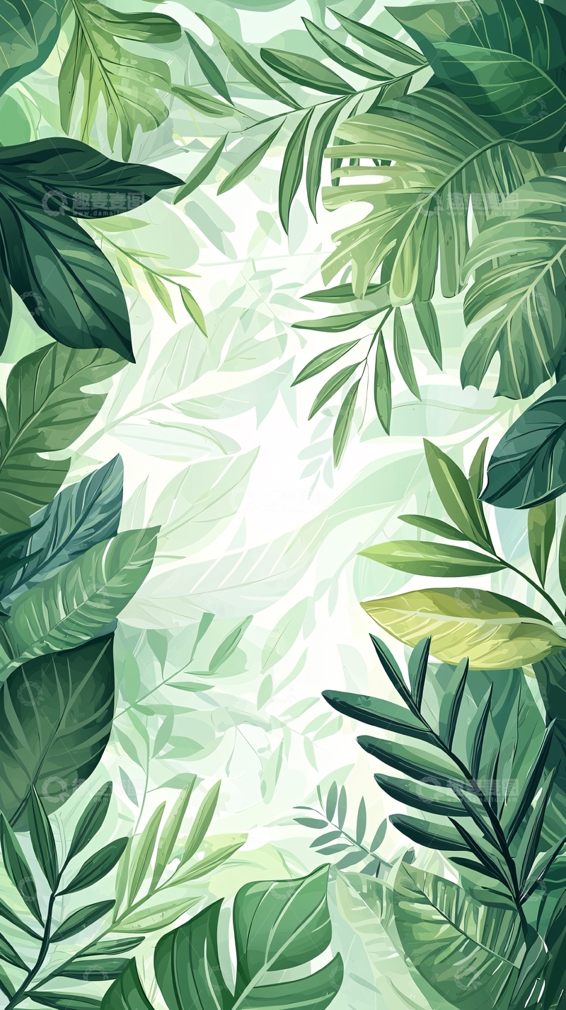 高清大图下载【趣麦麦图】热带植物叶子背景图