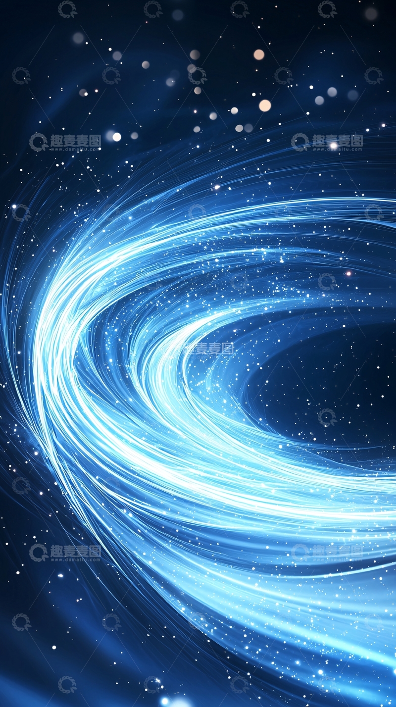 高清大图下载【趣麦麦图】蓝色光带星空背景