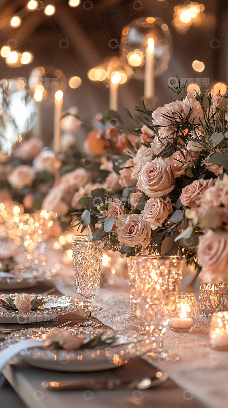 高清大图下载【趣麦麦图】浪漫婚礼餐桌布置