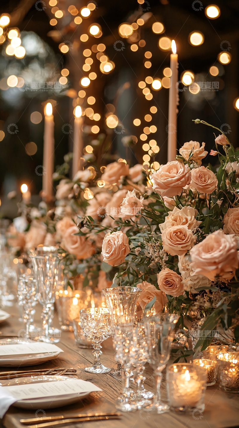 高清大图下载【趣麦麦图】浪漫婚礼餐桌布置
