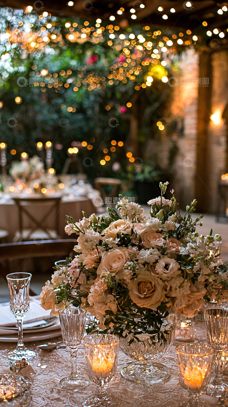 高清大图下载【趣麦麦图】户外婚礼宴会桌布置