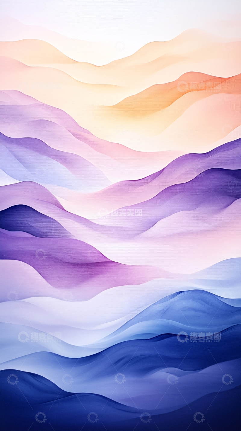 高清大图下载【趣麦麦图】抽象山峦渐变色彩背景图