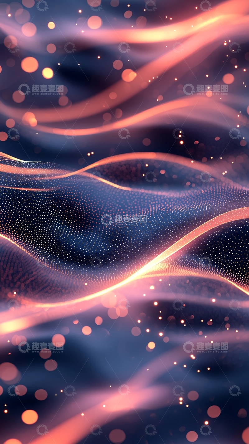 高清大图下载【趣麦麦图】梦幻粒子流动背景