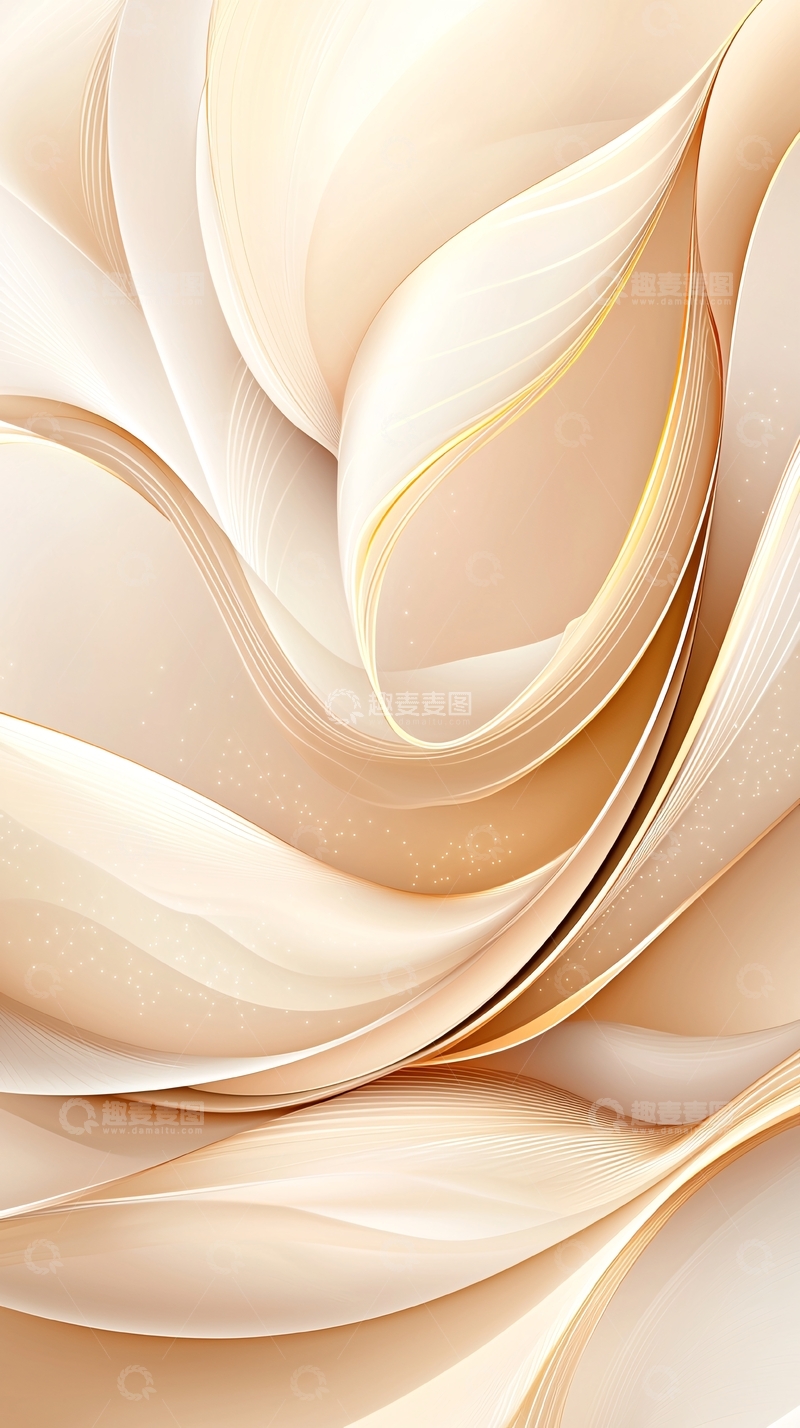 高清大图下载【趣麦麦图】金色波浪抽象艺术背景