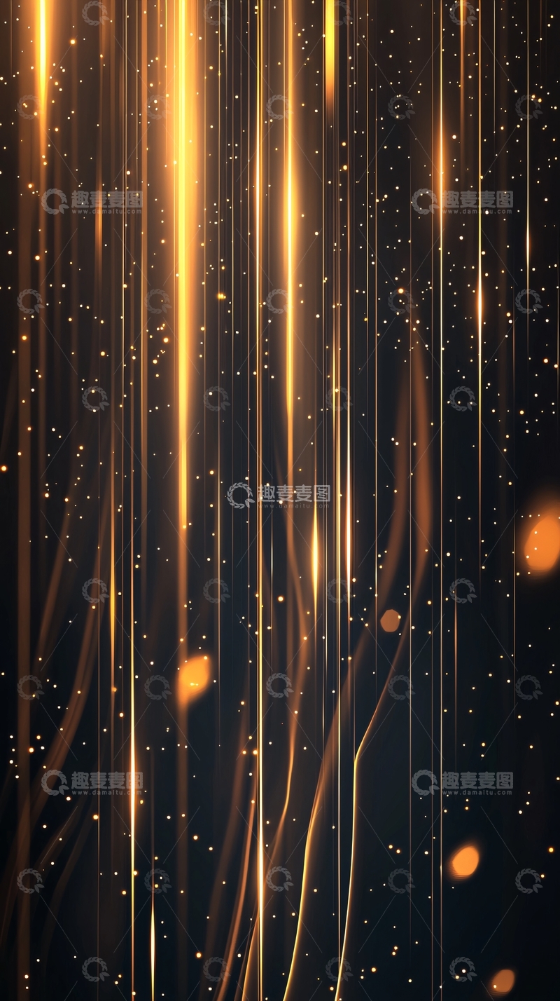 高清大图下载【趣麦麦图】金色光束与粒子背景