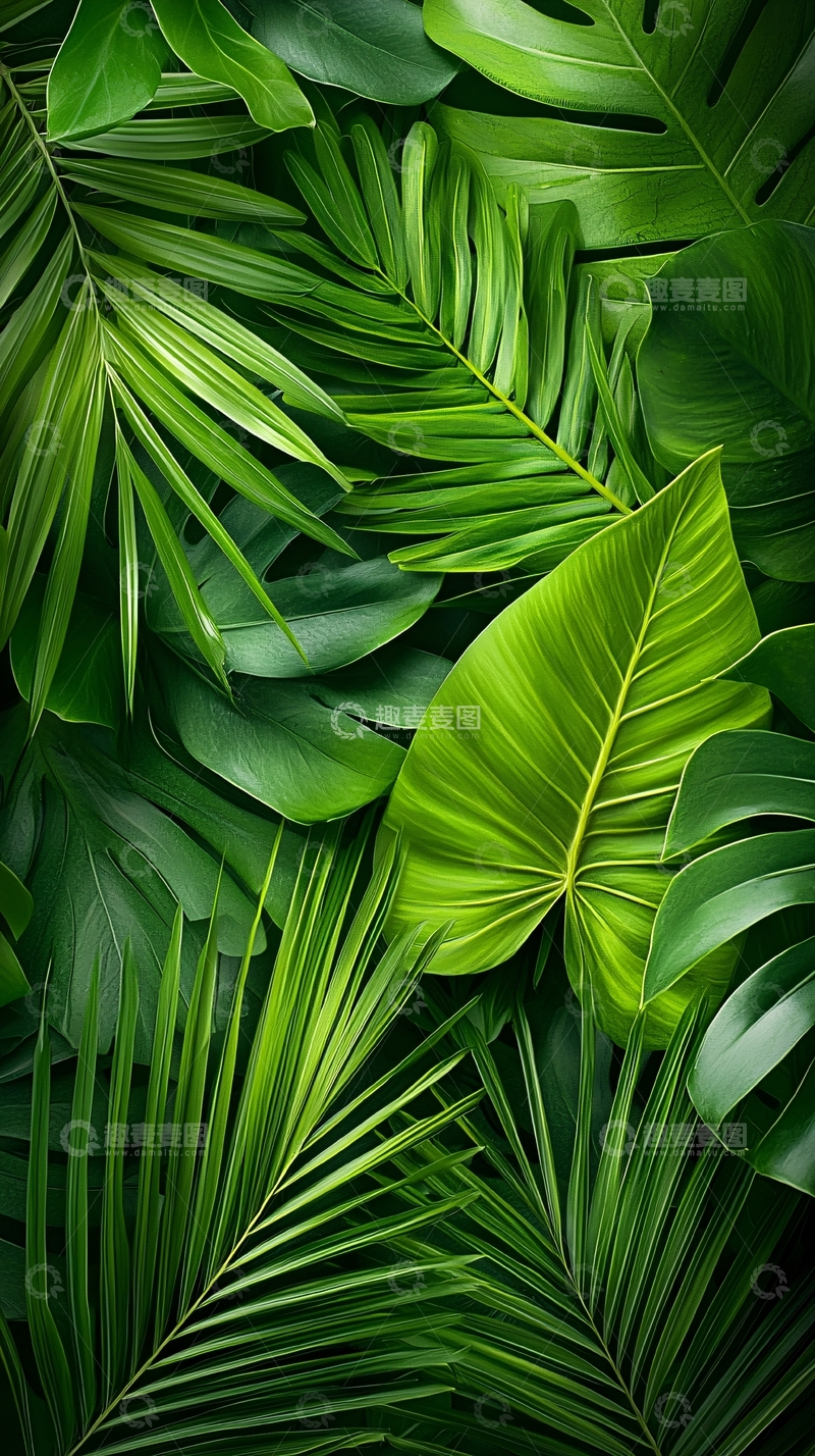 高清大图下载【趣麦麦图】热带植物叶子背景图