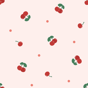 卡通樱桃满印四方连续图案