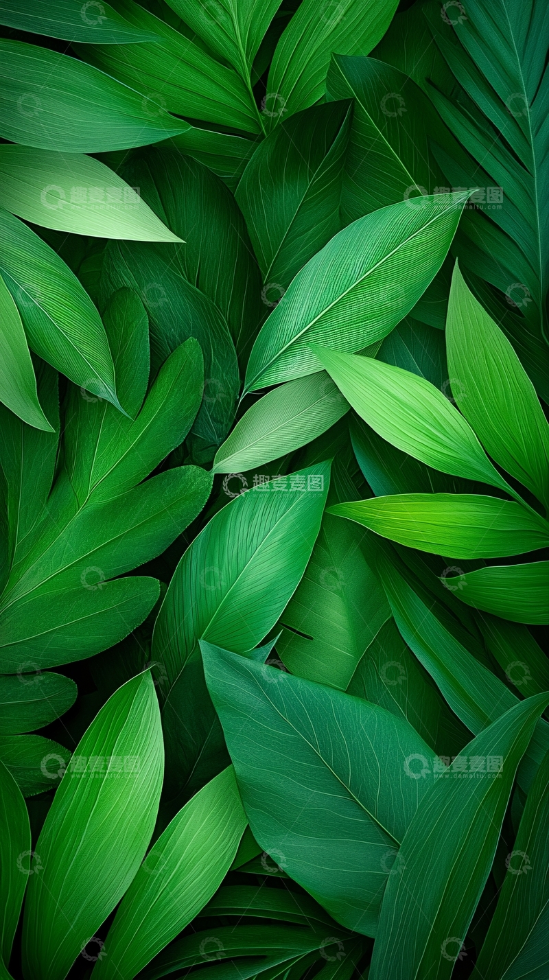 高清大图下载【趣麦麦图】绿色植物叶子纹理背景