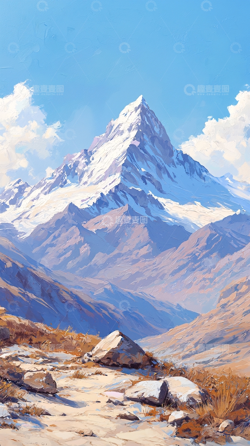 高清大图下载【趣麦麦图】雪山美景自然风光