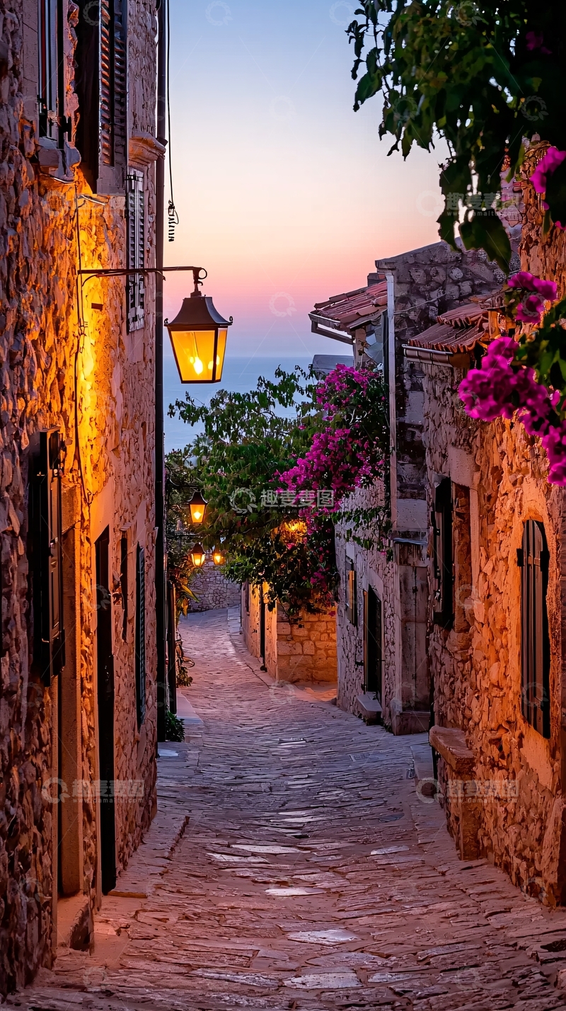 高清大图下载【趣麦麦图】石板路上的浪漫小镇