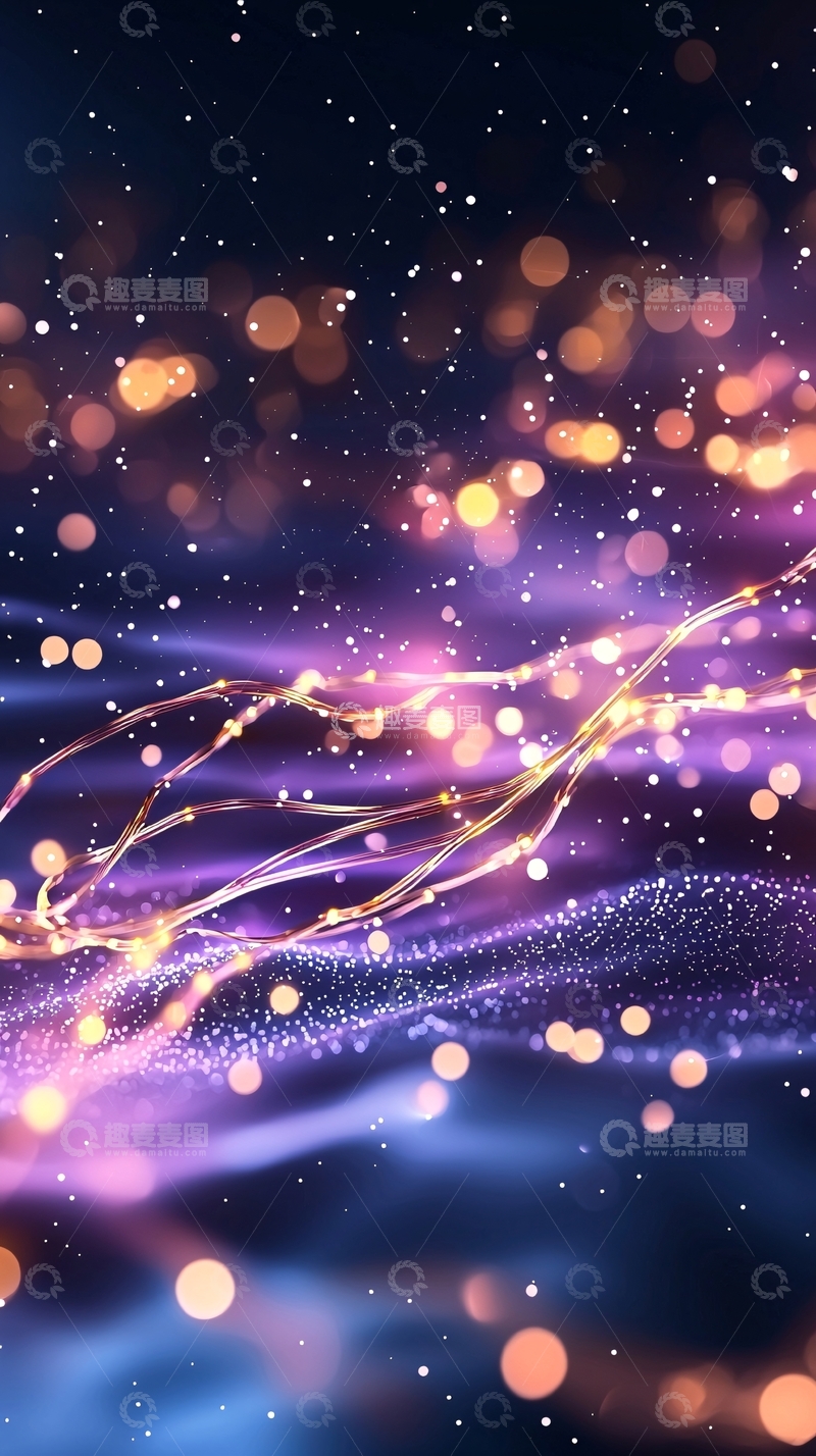 高清大图下载【趣麦麦图】梦幻光带夜景背景