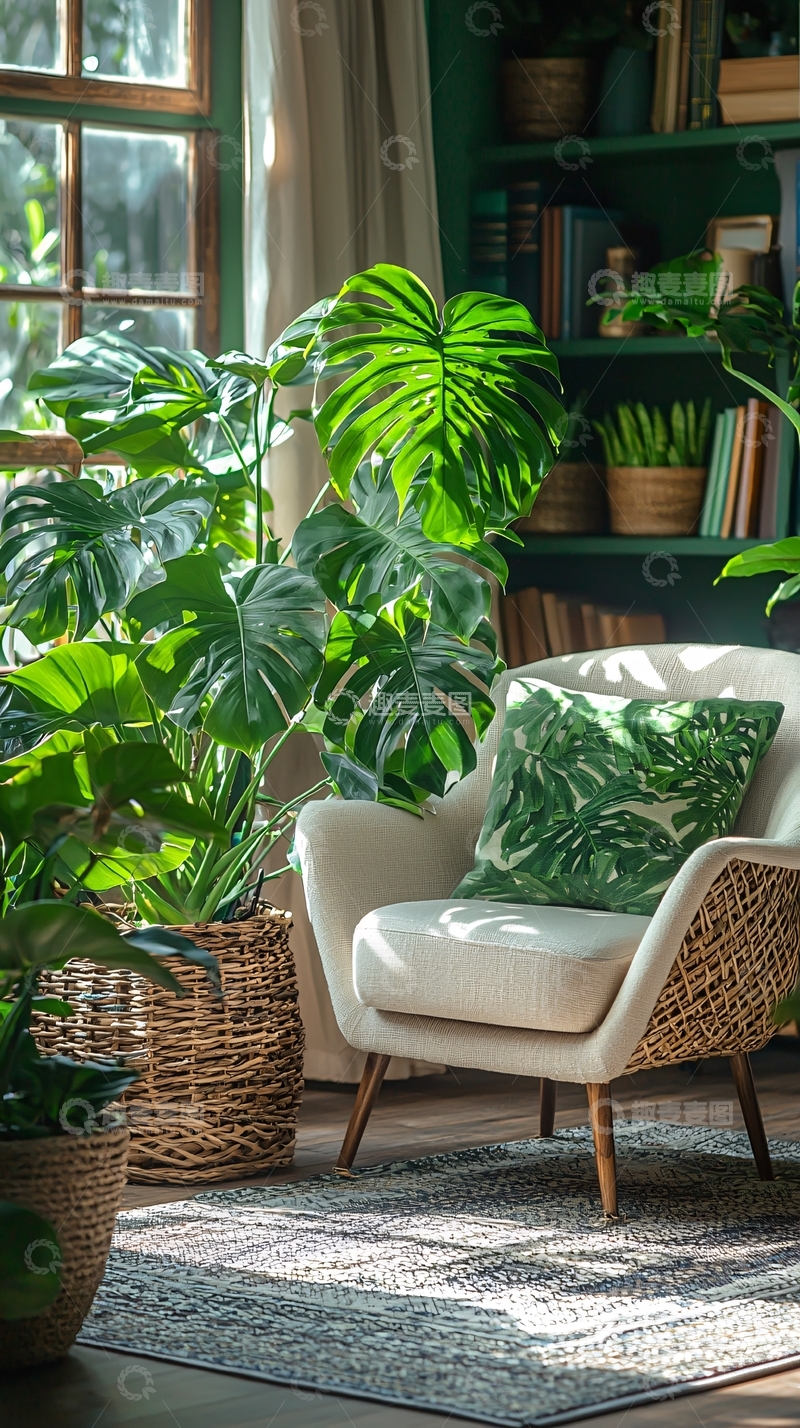 高清大图下载【趣麦麦图】绿植点缀温馨客厅