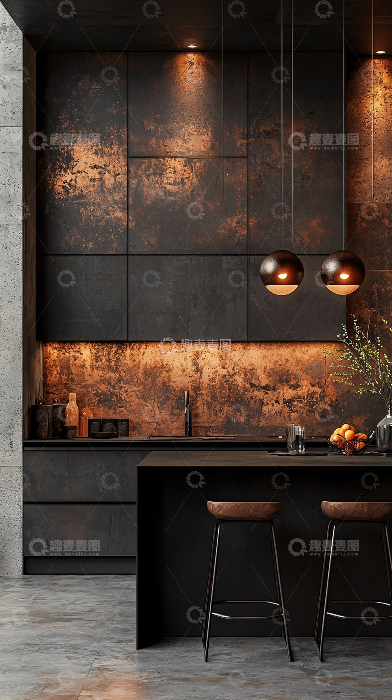高清大图下载【趣麦麦图】现代工业风格厨房设计