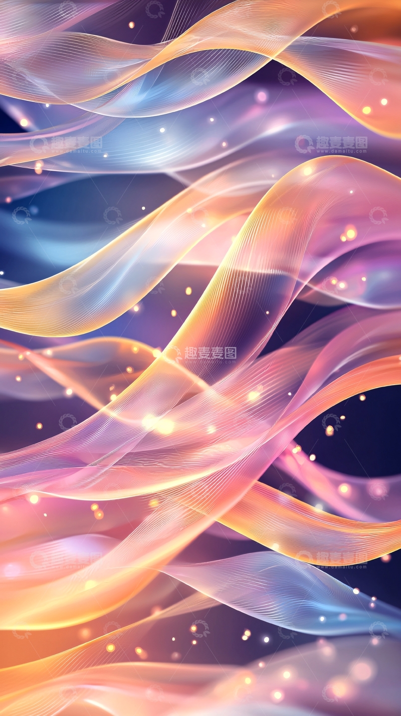 高清大图下载【趣麦麦图】梦幻波浪抽象艺术背景