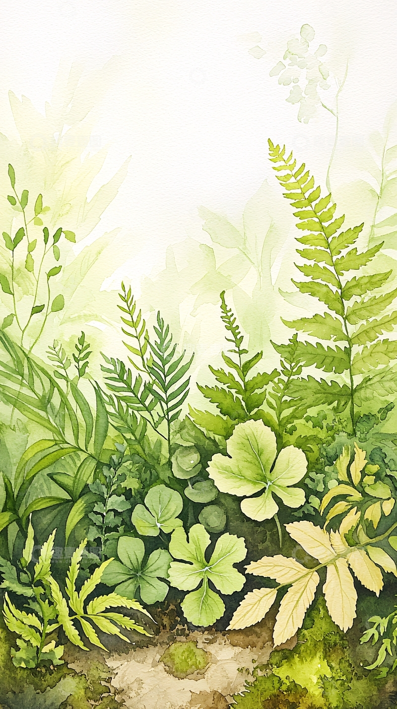 高清大图下载【趣麦麦图】清新自然植物水彩画
