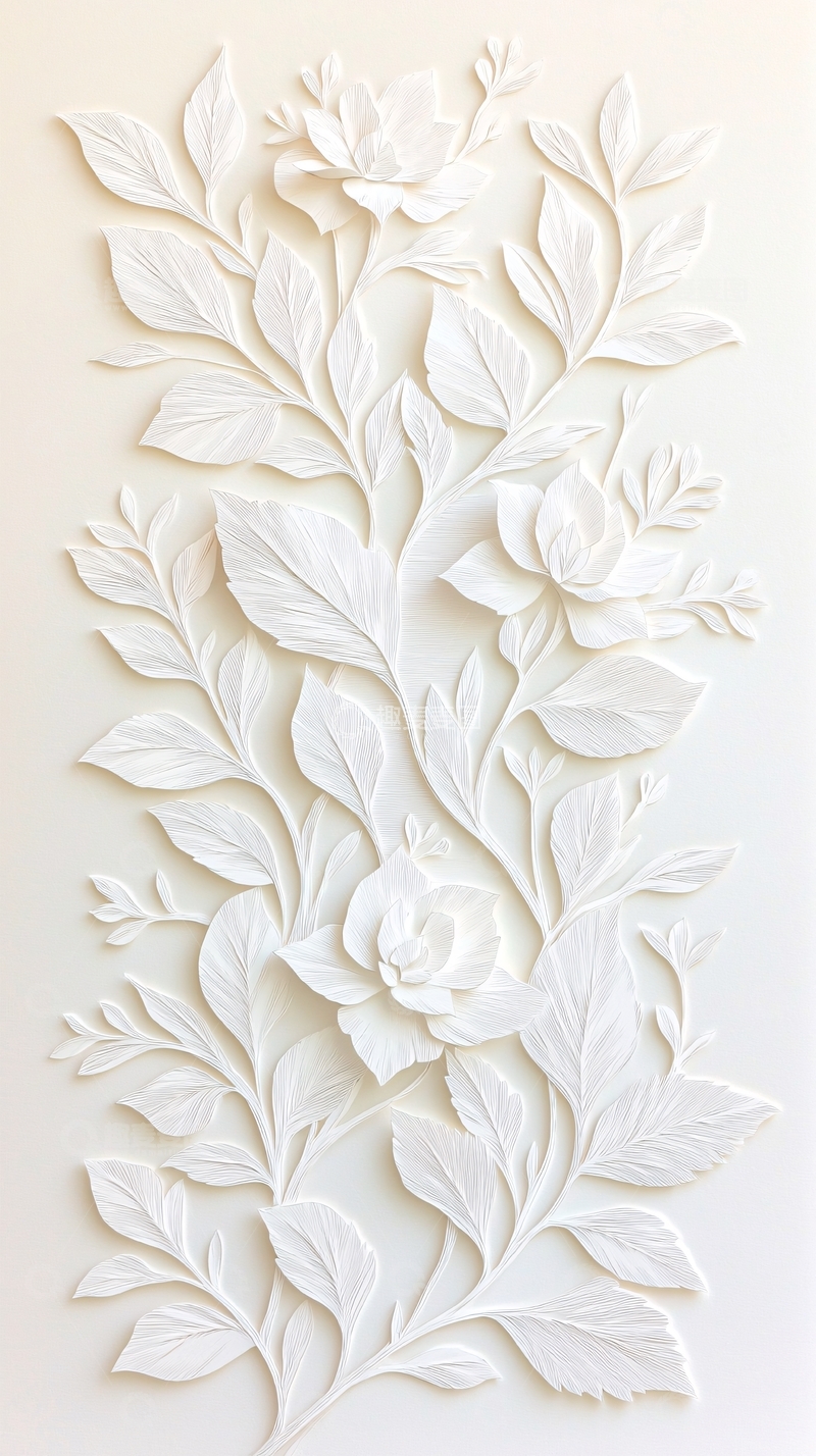 高清大图下载【趣麦麦图】立体花卉剪纸艺术图案