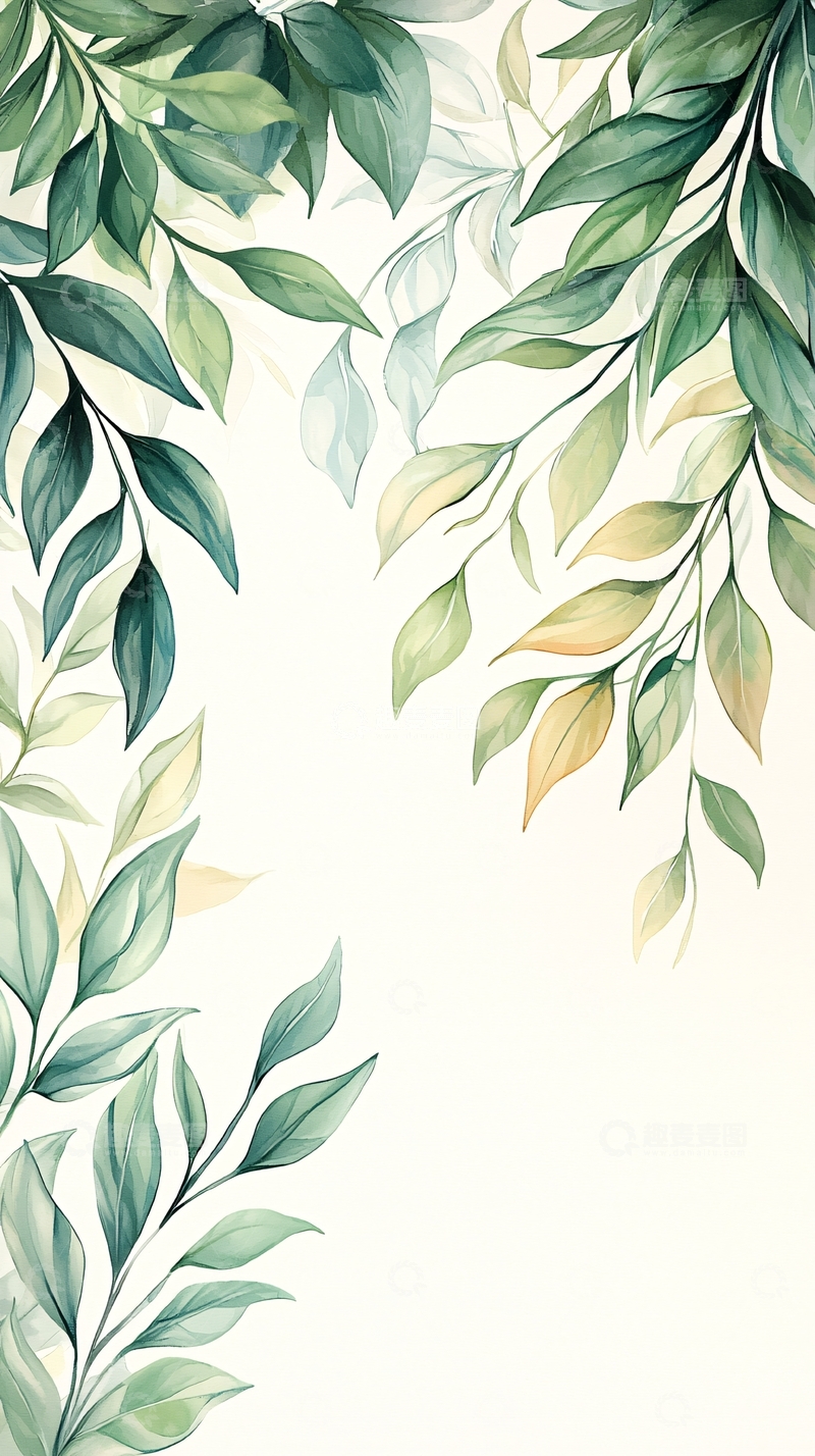 高清大图下载【趣麦麦图】清新自然植物叶子背景图
