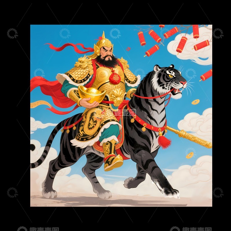 高清大图下载【趣麦麦图】武财神赵公明