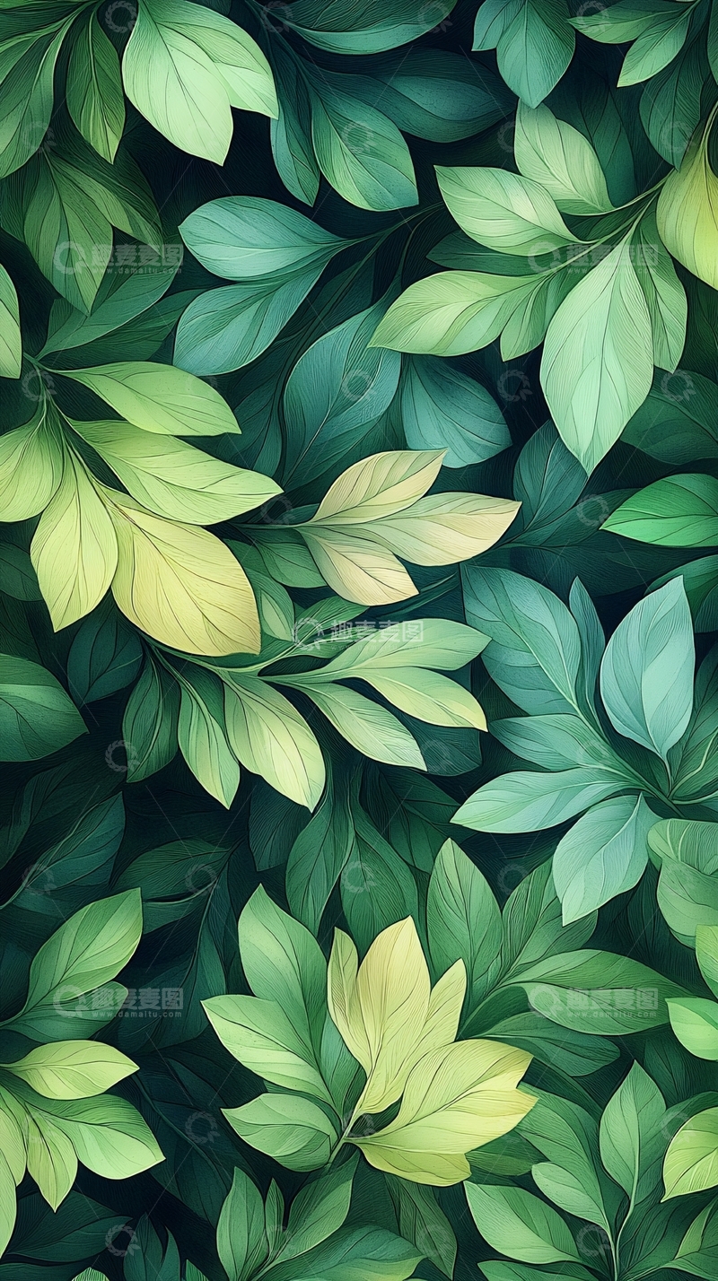 高清大图下载【趣麦麦图】绿色植物叶子背景图