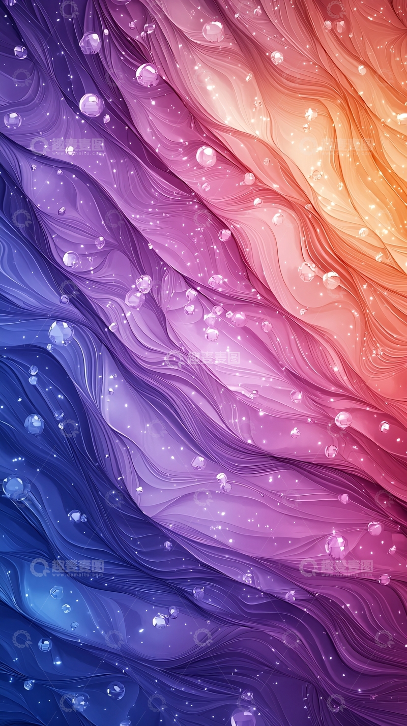 高清大图下载【趣麦麦图】梦幻渐变波纹水珠背景图