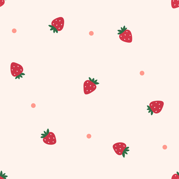 草莓满印四方连续图案