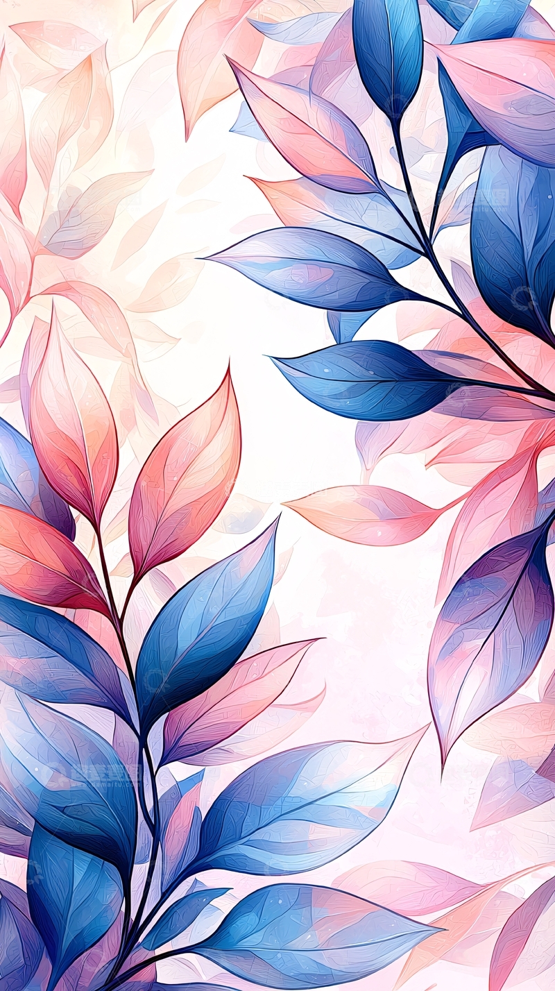 高清大图下载【趣麦麦图】梦幻色彩植物叶子背景图