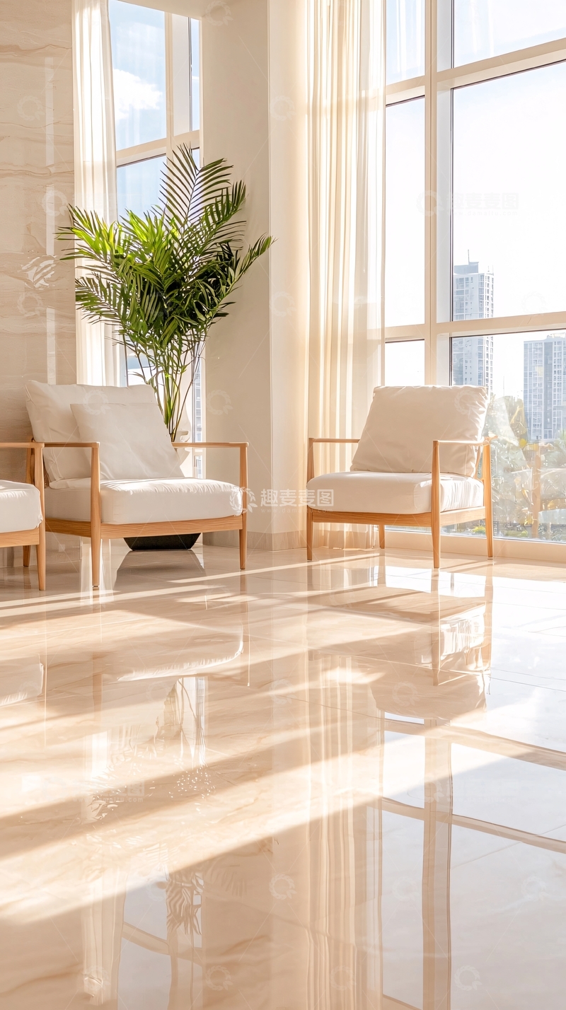 高清大图下载【趣麦麦图】现代简约客厅阳光明媚