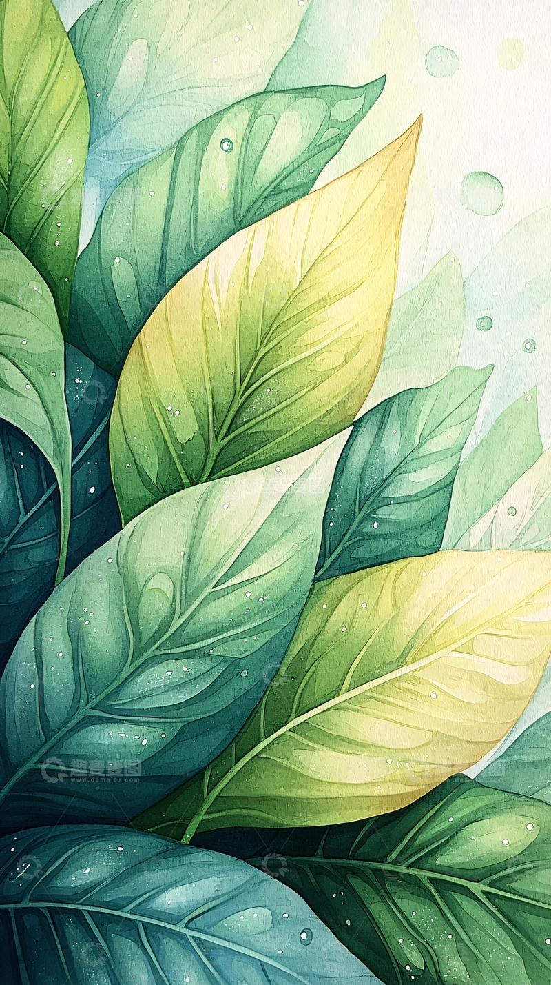 高清大图下载【趣麦麦图】清新自然绿色植物叶子背景