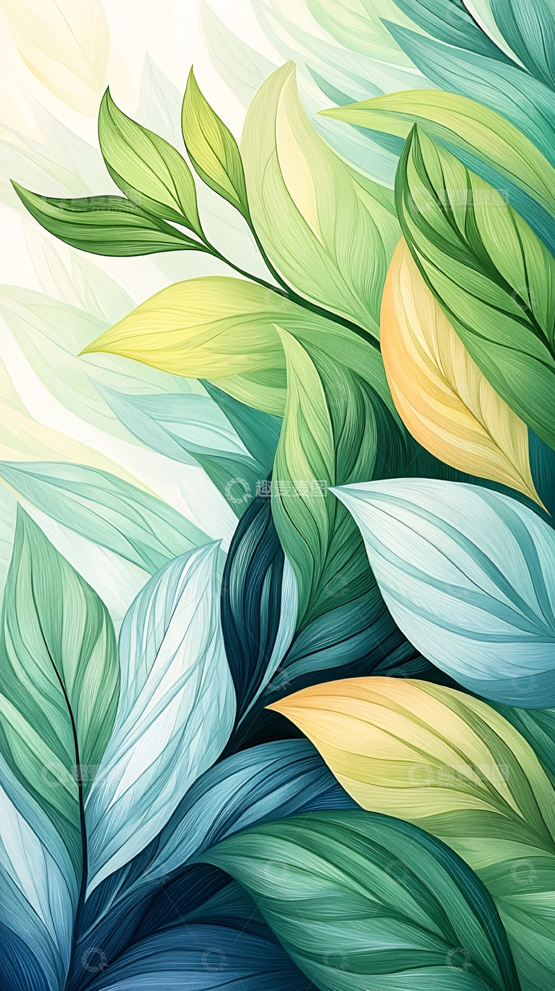 高清大图下载【趣麦麦图】色彩斑斓的叶子背景图