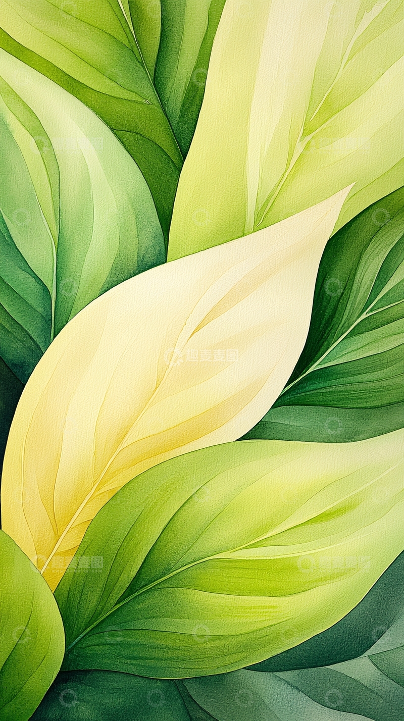 高清大图下载【趣麦麦图】绿色植物叶子纹理背景图