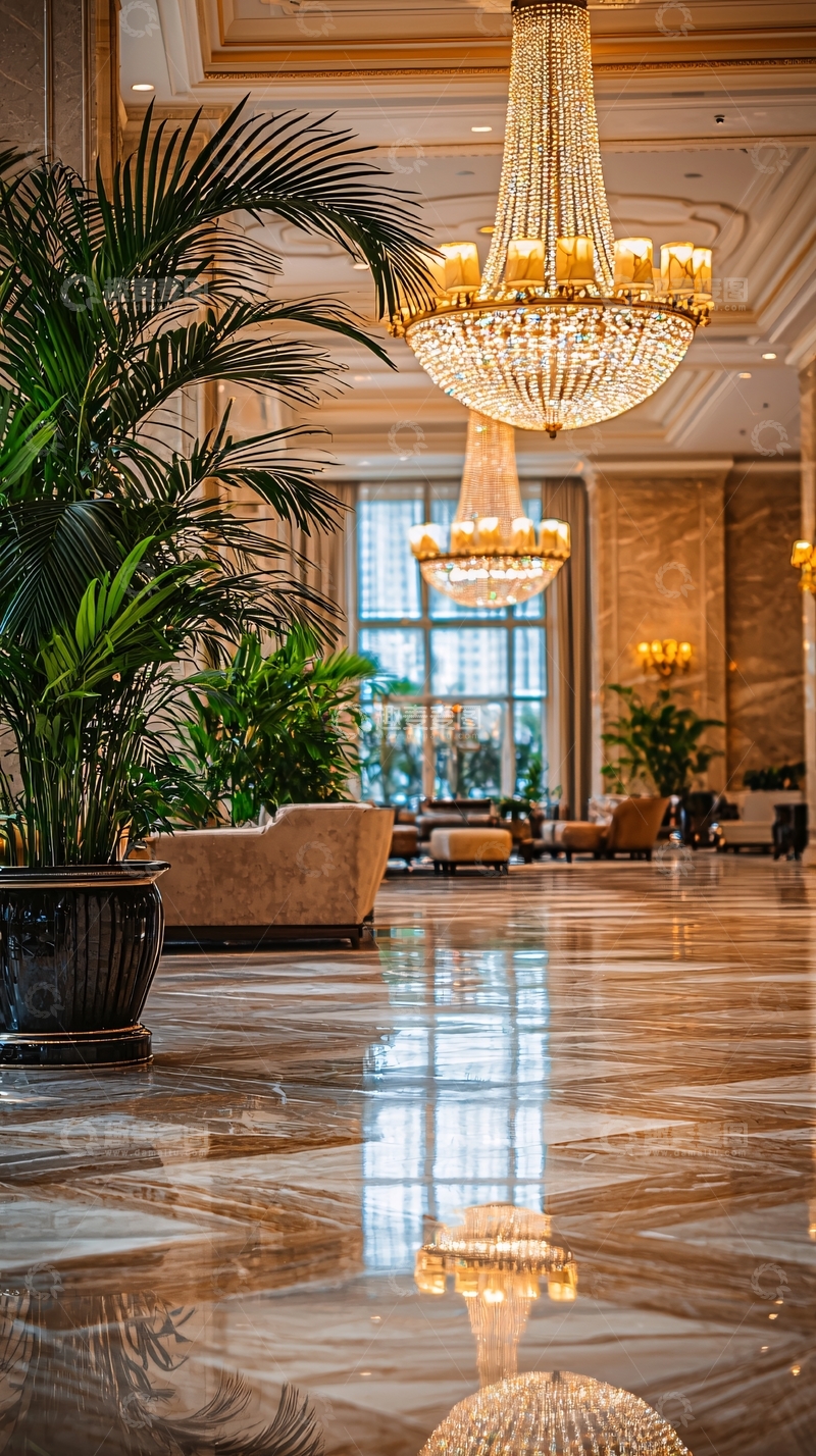 高清大图下载【趣麦麦图】豪华酒店大堂大理石地板