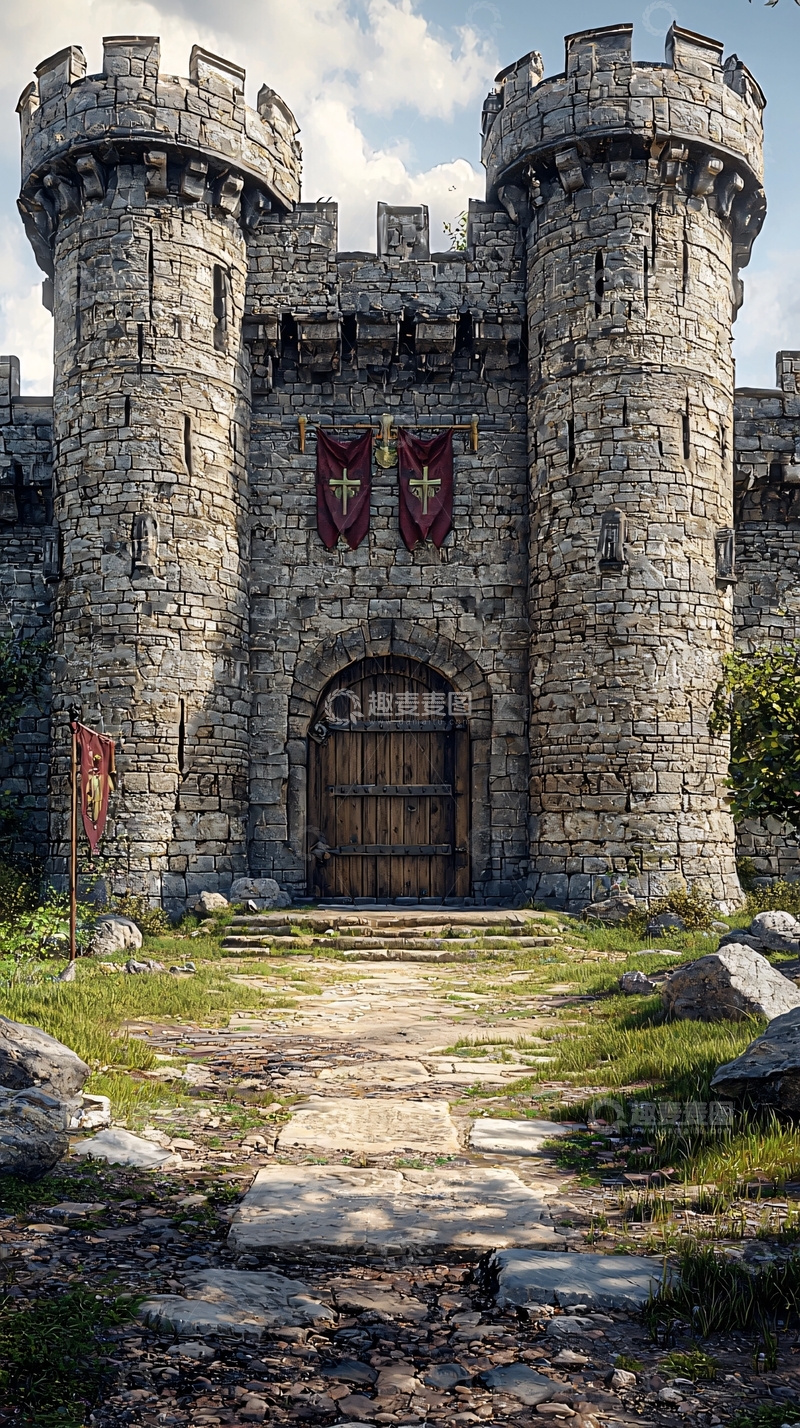 高清大图下载【趣麦麦图】中世纪城堡大门