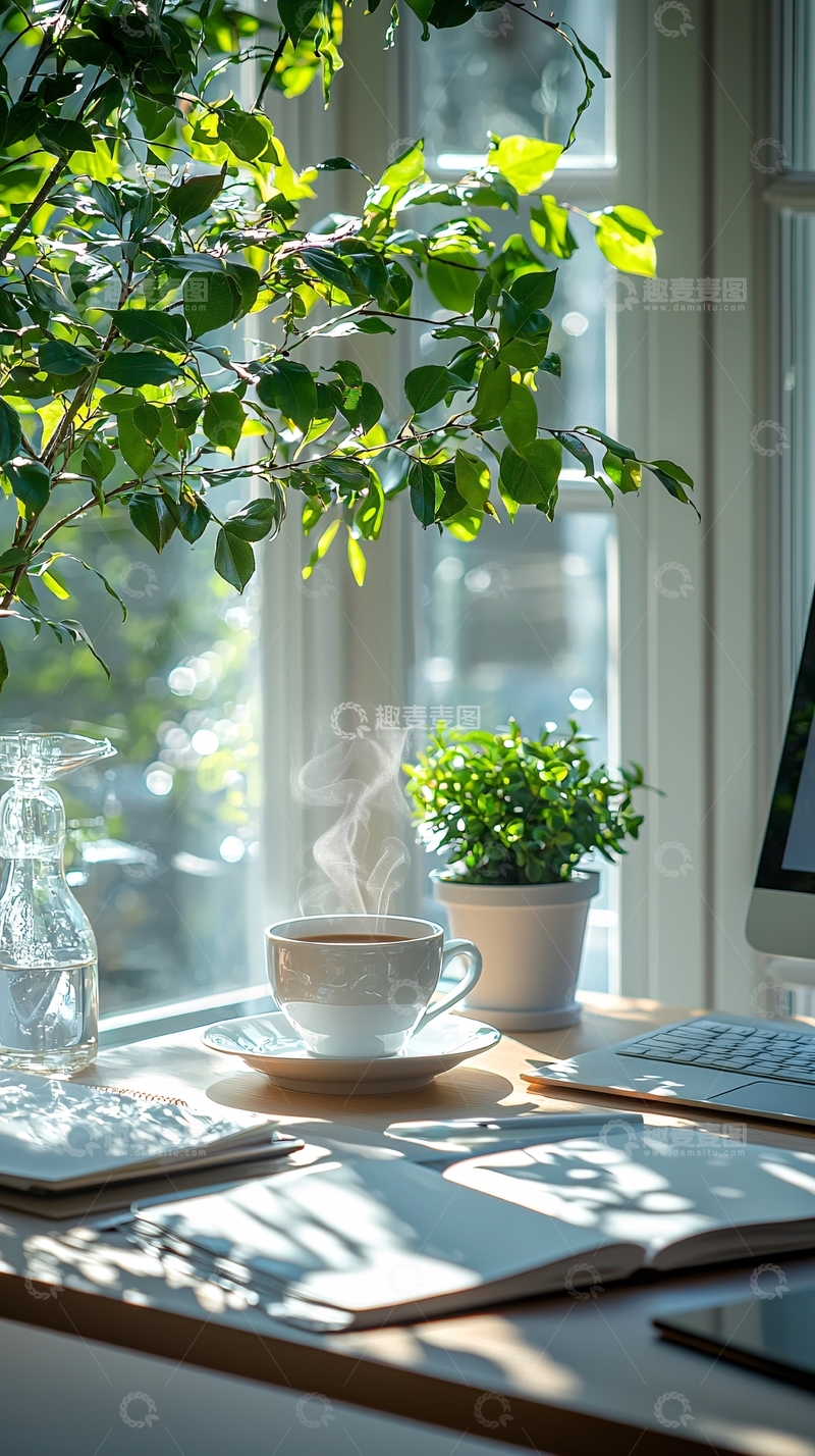 高清大图下载【趣麦麦图】阳光明媚的工作室一角