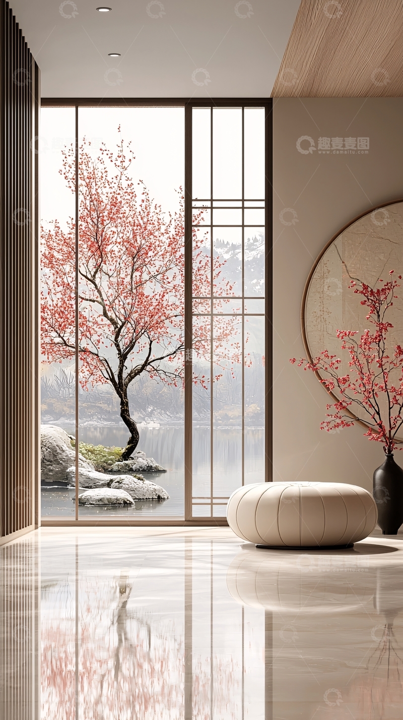 高清大图下载【趣麦麦图】现代简约室内设计与自然景观结合