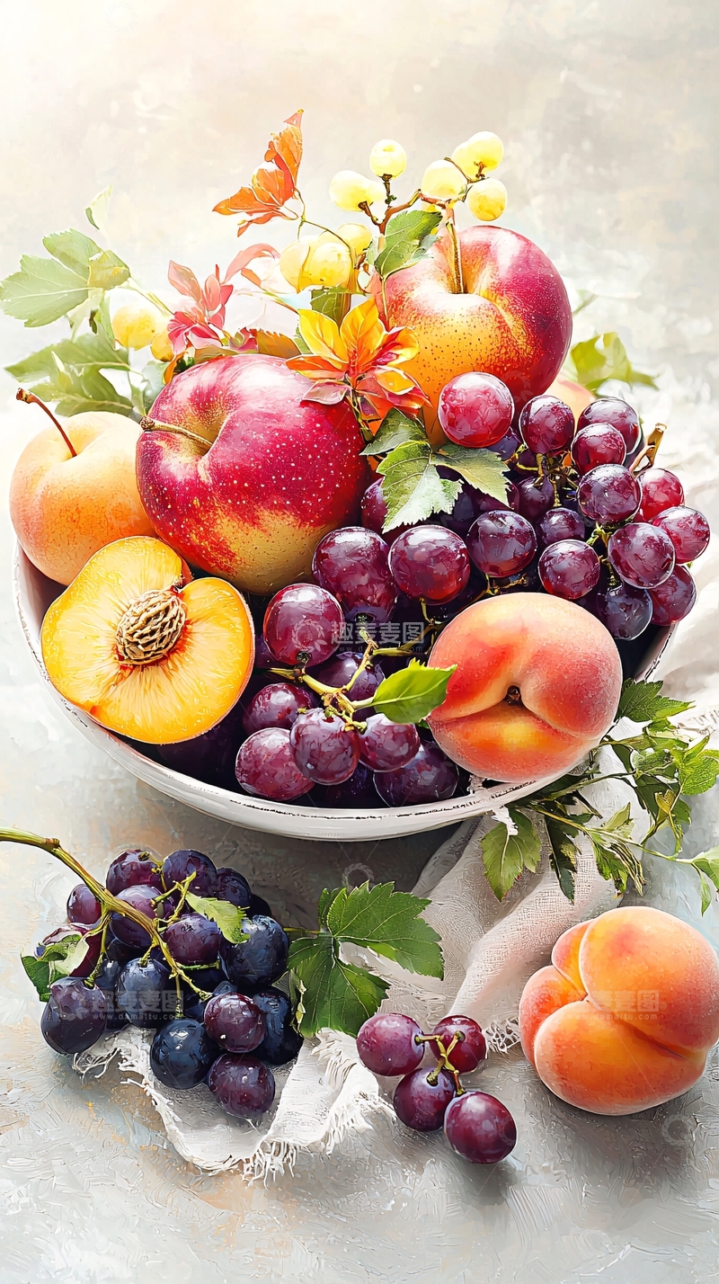 高清大图下载【趣麦麦图】秋日水果篮子