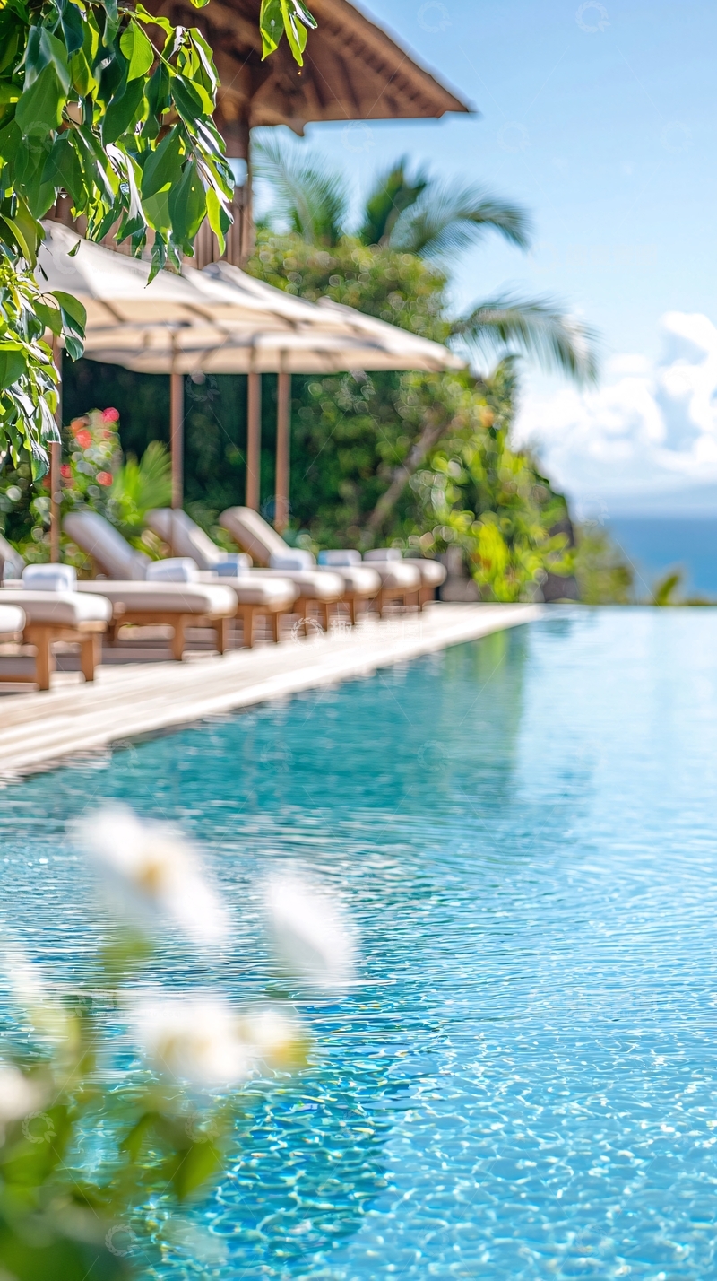 高清大图下载【趣麦麦图】热带度假泳池风光