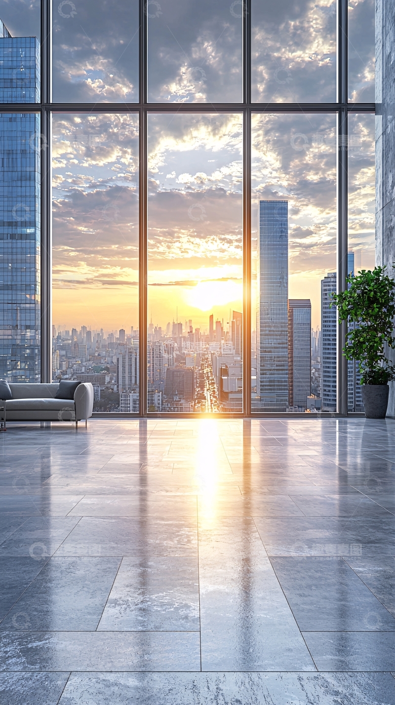 高清大图下载【趣麦麦图】现代城市日落全景