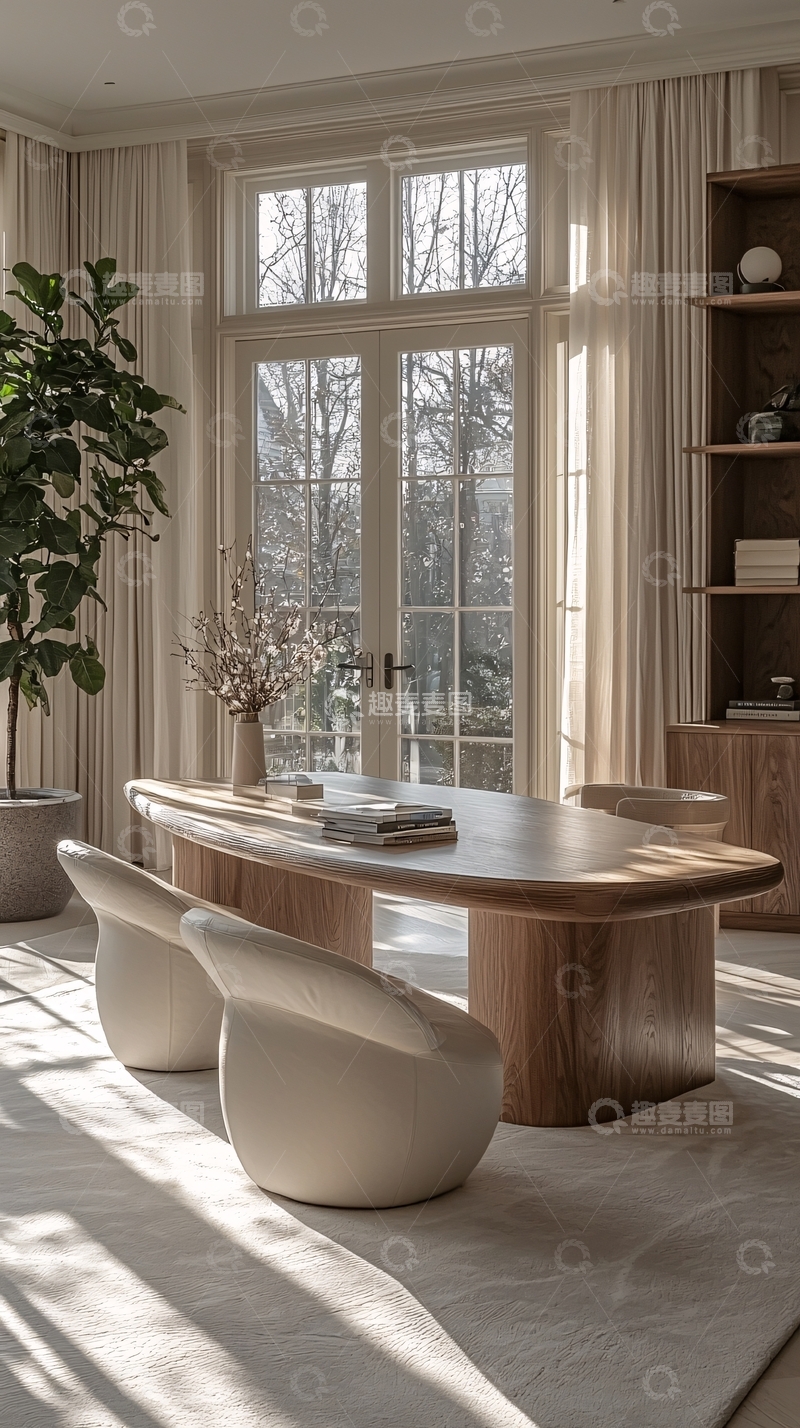 高清大图下载【趣麦麦图】现代简约客厅阳光透过窗帘