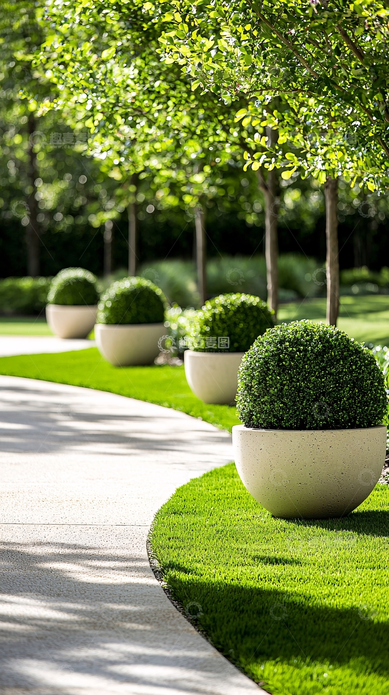高清大图下载【趣麦麦图】绿色植物盆栽景观设计