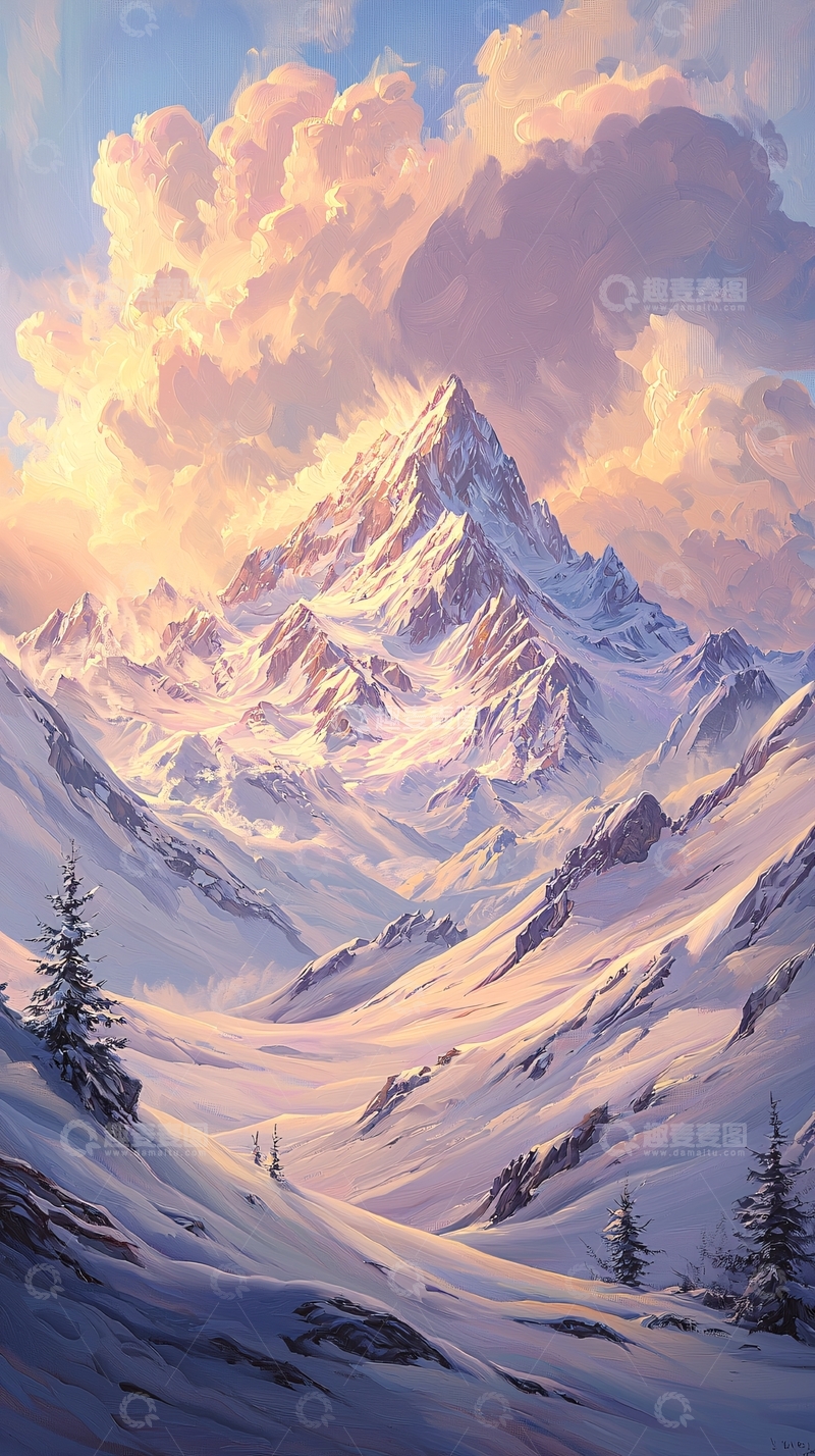 高清大图下载【趣麦麦图】雪山云海风景画