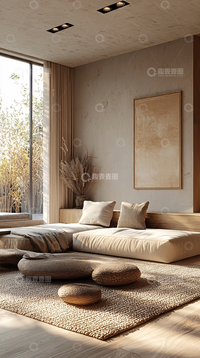 高清大图下载【趣麦麦图】日式简约客厅设计5