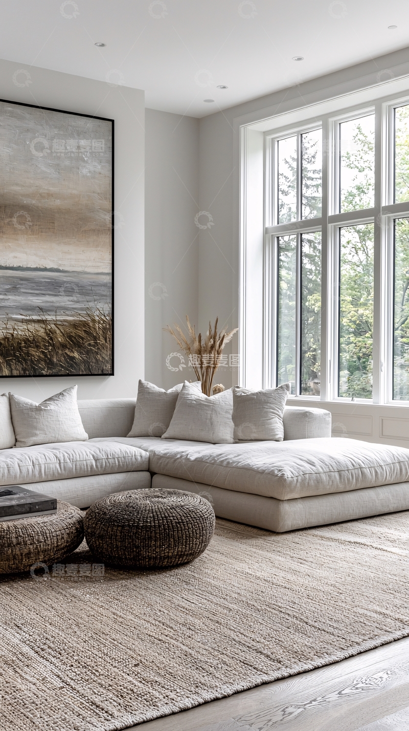高清大图下载【趣麦麦图】现代简约客厅地毯装饰设计