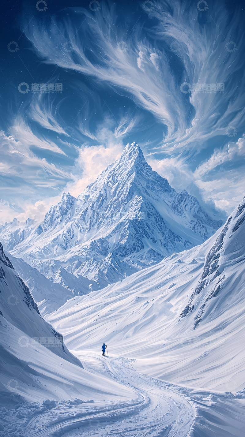 高清大图下载【趣麦麦图】雪域孤行者高清图片