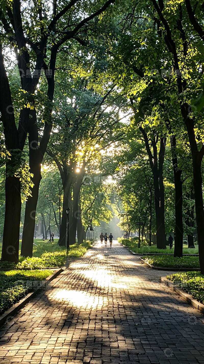 高清大图下载【趣麦麦图】阳光透过树林的小径