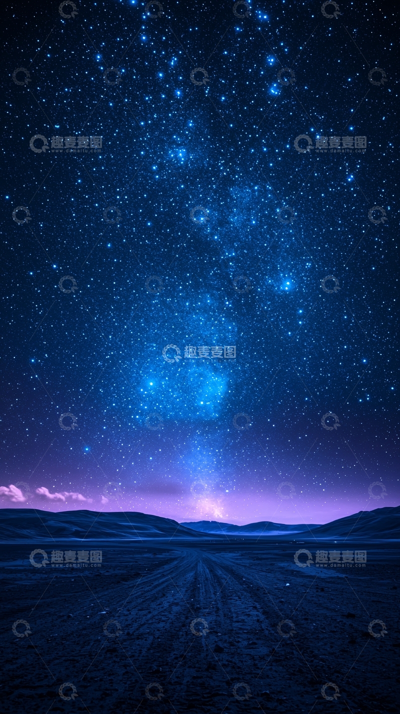 高清大图下载【趣麦麦图】夜空下的沙漠星辰
